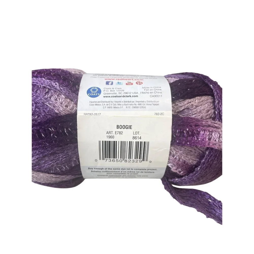 Bernat Rumba‎ Yarn Art E782 Lot 8614 Purple Pink Sparkle